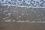 Sand Beach With Blue Ocean Stock Photo
