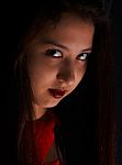 Scary Young Girl Stock Photo