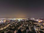 Scenic Of Hamburg Night Cityscape Stock Photo