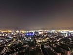 Scenic Of Hamburg Night Cityscape Stock Photo