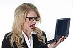 Screaming Businesswoman Stock Photo