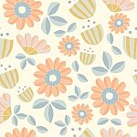 Seamless Pattern Of  Flower Illustration Background Stock Photo