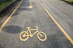 Separate Bike Lane At Side Of Road, Safety Concept Stock Photo
