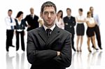 Serious Businessman With Crossed Arms Stock Photo
