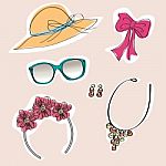 Set Of Woman's Accessories Stock Photo