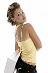 Sexy Woman With Shopping Bag Stock Photo