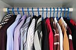 Shirts That Are Hanging Stock Photo