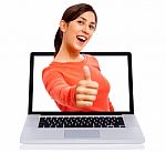 Showing Thumbs Up Gesture Stock Photo