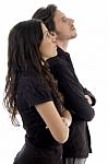 Side Pose Of Couple With Folded Hands Stock Photo