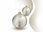 Silver Christmas Baubles Stock Photo