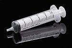 Single Use Plastic Syringe Stock Photo