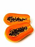 Sliced Papaya Fruit Stock Photo