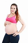 Smiling Young Pregnant Woman Stock Photo