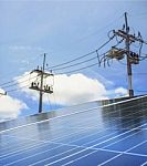 Solar Power For Electric Renewable Energy Stock Photo