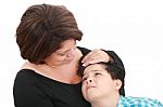 Son With Affectionate Mother Stock Photo