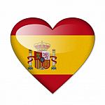 Spain Flag In Heart Shape Stock Photo