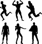 Sports Silhouette People Stock Photo