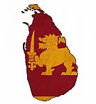 Sri Lanka Map On  Flag Drawing ,grunge And Retro Flag Series Stock Photo