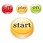 Start button with off play on Stock Photo