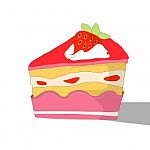 Strawberry Cake Stock Photo
