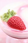 Strawberry Pudding Stock Photo