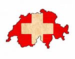 Switzerland Map On  Flag Drawing ,grunge And Retro Flag Series Stock Photo