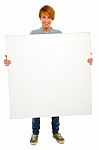 Teenage Boy Holding Blank Board