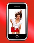 Teenage Girl On Mobile Phone Stock Photo