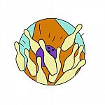 Ten Pin Bowling Strike Drawing stock image