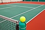 Tennis Court With Ball Stock Photo