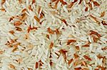 Thai White Red Jasmine Organic Rice  Stock Photo