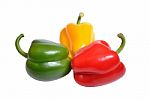 Three Sweet Peppers Stock Photo