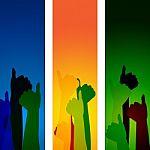 Thumbs Up Shows All Right And Agreement Stock Photo