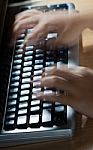 Typing In Keyboard Stock Photo