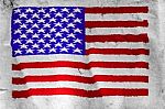 Usa Flag Painted On Rough White Paper Stock Photo