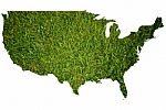 USA Map Background With Grass Field Stock Photo