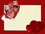 Valentine Card With Gift Stock Photo