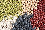 Various Colorful Dried Legumes Beans As Background Stock Photo