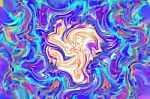 Violet Abstract Waves Painting Stock Photo