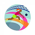 Volleyball Player Passing Ball Icon Stock Photo