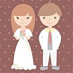 Wedding Couple Cartoon Illustration Stock Photo