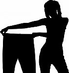 Weight Lost Silhouette Girl Stock Photo