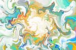 White And Multicolour Abstract Wave Painting Stock Photo