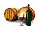Wine And Barrels Stock Photo