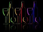 Wine Glasses With Bottle Stock Photo