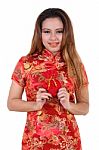 Woman And Chinese Dress Stock Photo