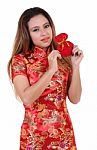 Woman And Chinese Dress Stock Photo