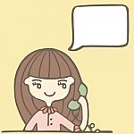 Woman Calling By Phone With Speech Bubble Stock Photo