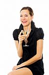 Woman Holding Cocktail Glass Stock Photo
