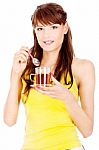 Woman Holding Cup Of Tea Stock Photo